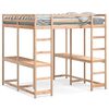 vidaXL Letto Soppalco con Scrivania e Scala 180x200 cm Massello Pino