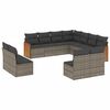 vidaXL Set Divani da Giardino 11 pz con Cuscini in Polyrattan Grigio