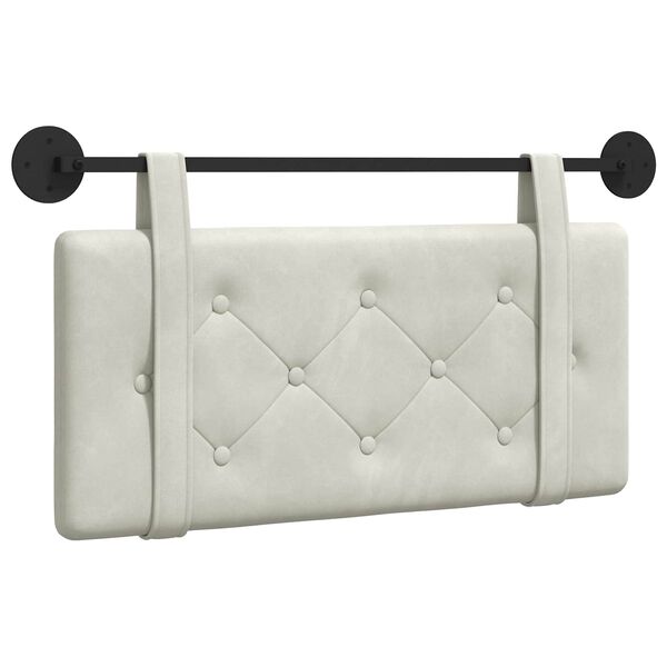 vidaXL Testata appesa Montaggio a parete Crema 90 x 55 x 5 cm Velluto