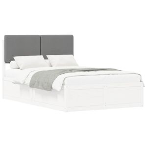 vidaXL Letto con Testiera Rivestita Grigio chiaro 120 x 200 cm
