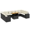 vidaXL Set Divani da Giardino 11 pz con Cuscini in Polyrattan Nero