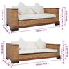 vidaXL Set di Divani 2 pz con Cuscini in Rattan Naturale Marrone