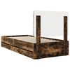 vidaXL Struttura del letto con cassetto Rovere fum&eacute; 75 x 190 cm