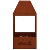 vidaXL Focolare Marrone 50 x 50 x 100 cm Acciaio CorTen