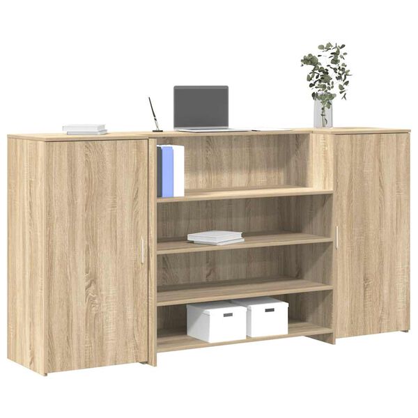 vidaXL Banco Reception Rovere Sonoma 200x50x103,5 cm Legno Multistrato