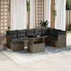 vidaXL Set Divano da Giardino 9 pz con Cuscini Grigio in Polyrattan