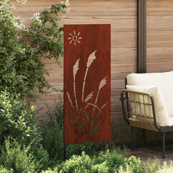 vidaXL Schermo per privacy in giardino Traforo Ruggine 50 x 140 cm