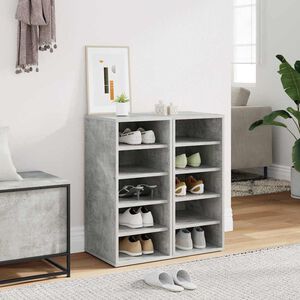 vidaXL Scarpiere 2 pz Grigio Cemento 31,5x35x70 cm in Truciolato