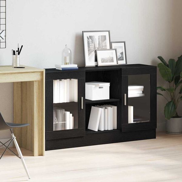 vidaXL Credenza Rovere Nero 120 x 30,5 x 70 cm Legno multistrato