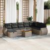 vidaXL Set Divano da Giardino 9 pz con Cuscini Grigio in Polyrattan