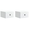 vidaXL Mobiletto da notte a muro 2 pcs Bianco 33 x 34,5 x 20 cm