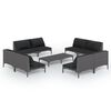 vidaXL Set Divani da Giardino 9 pz con Cuscini Polyrattan Grigio Scuro