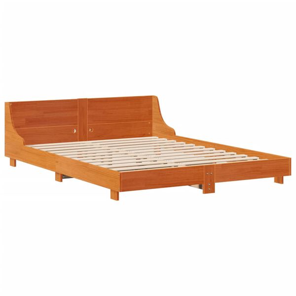 vidaXL Letto senza Materasso Marrone Cera 120x200 cm in Legno di Pino