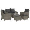 vidaXL Set Divano da Giardino 6 pz con Cuscini Grigio in Polyrattan