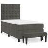 vidaXL Giroletto a Molle con Materasso Grigio Scuro 90x190 cm Velluto