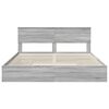 vidaXL Letto con Contenitore con testiera Grigio Sonoma 200 x 200 cm