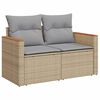 vidaXL Set Divano da Giardino con cuscino Beige Poly Rattan