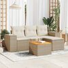 vidaXL Set Divano da Giardino 5 pz con Cuscini Beige in Polyrattan