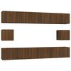 vidaXL Set Mobili Porta TV 6 pz Rovere Marrone in Legno Multistrato