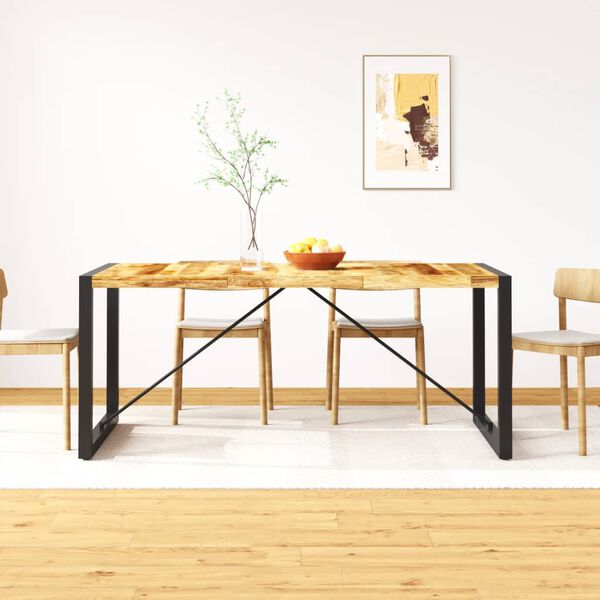 vidaXL Tavolo da Pranzo in Legno Massello di Mango Grezzo 180 cm