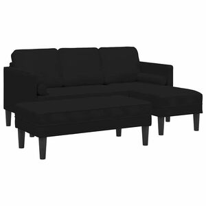 vidaXL Set di divani 2 pz Nero Poliestere