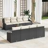 vidaXL Set Divano da Giardino 9 pcs Nero e Crema polyrattan