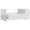 vidaXL Tavolino da Salotto Bianco Lucido 102x55x42 cm Legno Compensato