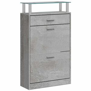 vidaXL Scarpiera Grigio Cemento 63x24x104 cm in Legno Multistrato