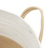 vidaXL Cestino Portaoggetti Beige e Bianco &Oslash;51x33 cm in Cotone