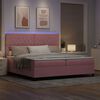 vidaXL Letto a Sorgente LED con materasso Rosa 200 x 200 cm Tessuto