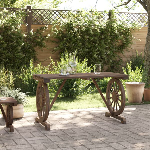 vidaXL Tavolo da Giardino 115x55x65 cm in Legno Massello di Abete