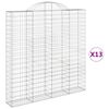 vidaXL Cesti Gabbioni ad Arco 13 pz 200x30x200/220 cm Ferro Zincato