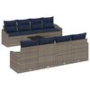 vidaXL Set di divani con cuscino 9 pcs Grigio e Blu Navy polyrattan