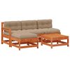 vidaXL Set Lounge da Giardino 5 pz Pino Marrone Cerato
