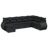 vidaXL Set Divani da Giardino con Cuscini 8 pz Nero in Polyrattan