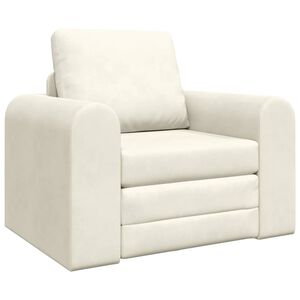 vidaXL Divano letto Crema 98 x 71 x 83 cm Velluto