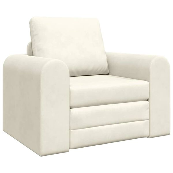 vidaXL Divano letto Crema 98 x 71 x 83 cm Velluto