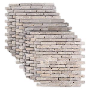 vidaXL Piastrelle Mosaico Crema 30 x 30 cm Marmo