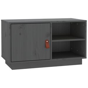 vidaXL Mobile Porta TV Grigio 70x34x40 cm in Legno Massello di Pino