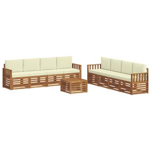 vidaXL Set di divani da esterno 9 pz Naturale e Crema