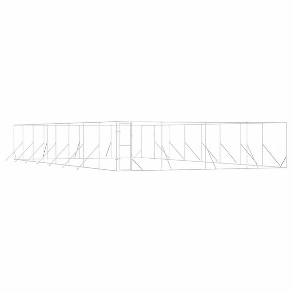 vidaXL Cuccia per Cani da Esterno Argento 8x16x2 m in Acciaio Zincato