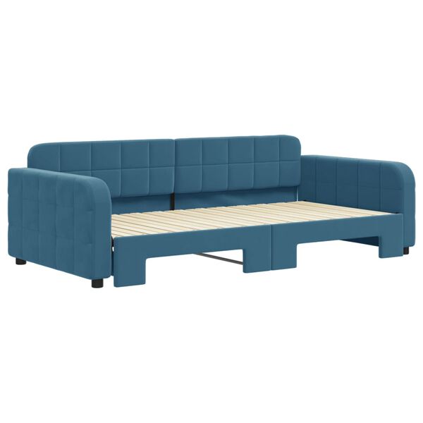 vidaXL Divano Letto con Letto Estraibile Blu 100x200 cm in Velluto