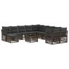 vidaXL Set Divano da Giardino 12 pz Grigio polyrattan