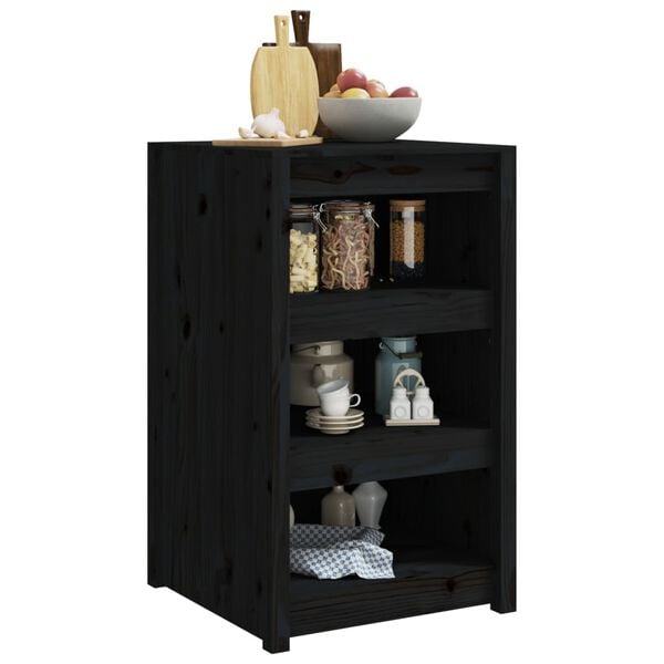 vidaXL Mobile da Cucina da Esterno MEPPEL Nero 55x55x92 cm Legno Massello di Pino