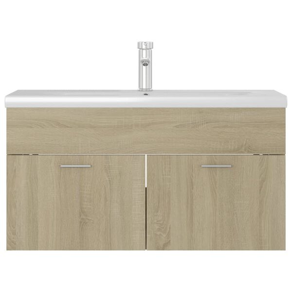 vidaXL Mobile con Lavabo Integrato Rovere Sonoma in Legno Multistrato