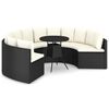vidaXL Set Divani da Giardino 7 pz con Cuscini in Polyrattan Nero