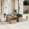 vidaXL Set Divano da Giardino 5 pz con Cuscini Beige in Polyrattan