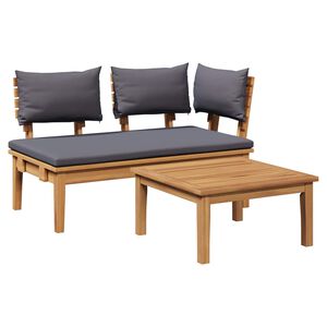 vidaXL Set Panchina e Tavolo da Giardino 2 pz Grigio e Marrone