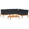 vidaXL Set Divani Pallet Giardino 4pz Cuscini Legno Massello Acacia