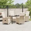 vidaXL Set da Pranzo per Giardino con cuscino 5 pcs Beige polyrattan